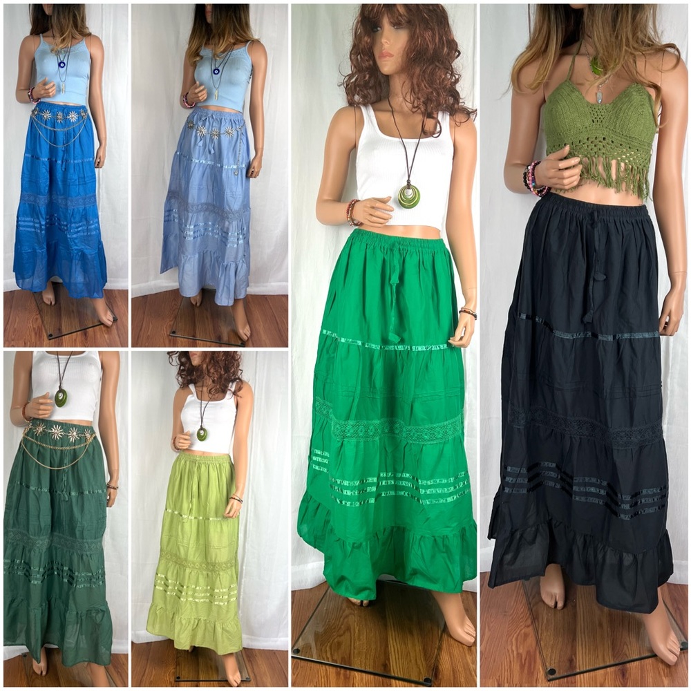 Cottagecore Long Skirt Olive Green - Picture 13 of 13
